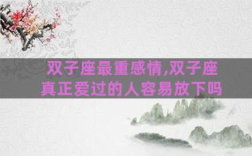 双子座最重感情,双子座真正爱过的人容易放下吗