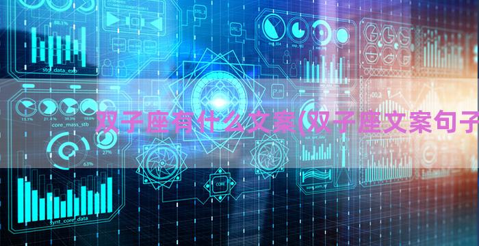 双子座有什么文案(双子座文案句子)