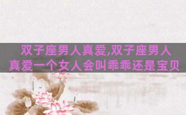 双子座男人真爱,双子座男人真爱一个女人会叫乖乖还是宝贝