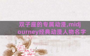 双子座的专属动漫,midjourney经典动漫人物名字