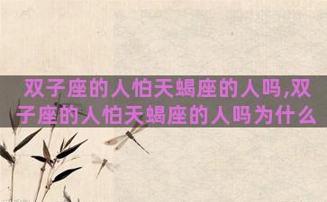 双子座的人怕天蝎座的人吗,双子座的人怕天蝎座的人吗为什么