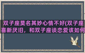 双子座莫名其妙心情不好(双子座喜新厌旧，和双子座谈恋爱该如何保持新鲜感)