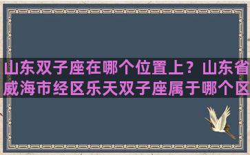 山东双子座在哪个位置上？山东省威海市经区乐天双子座属于哪个区