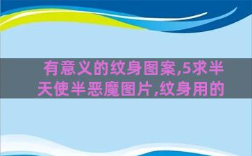 有意义的纹身图案,5求半天使半恶魔图片,纹身用的