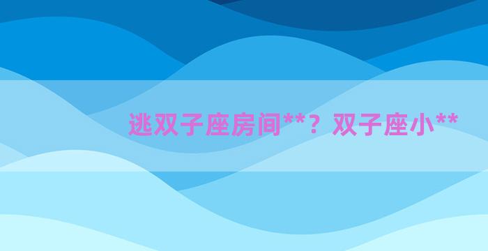 逃双子座房间**？双子座小**